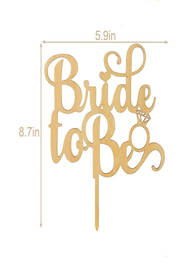 Cliths Wooden Bridal Shower Cake Topper - Bride to Be Cake Topper - Wedding Cake Decorations, Bridal Shower Decor, Elegant Wedding Supplies - Image 2
